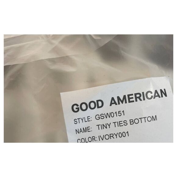 Good American Tiny Ties Bikini Bottoms XL Ivory Minimal Coverage Beach Swim - Picture 4 of 4